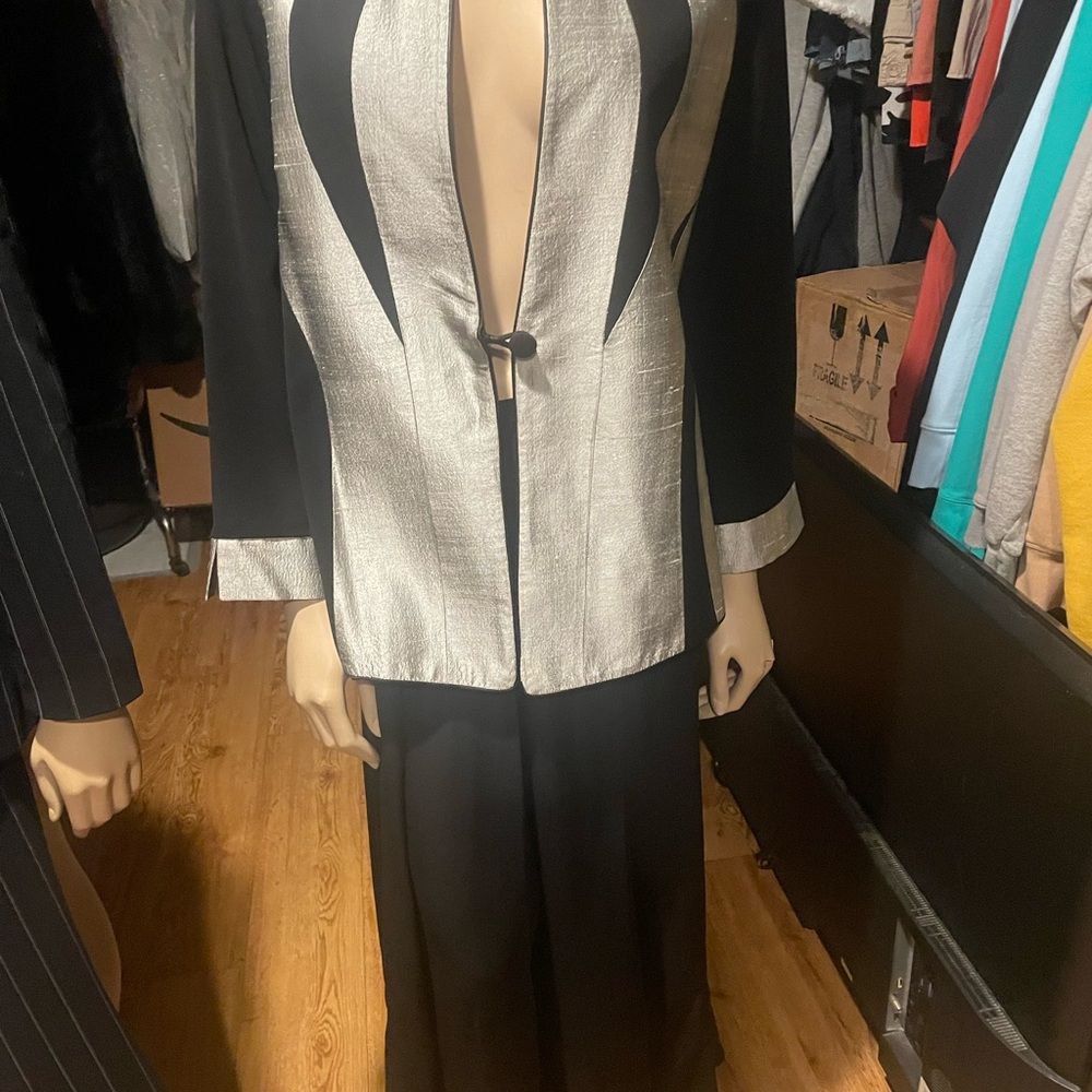 Black and Silver Blazer with Unique Design